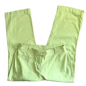 Crazy Horse Petite 4P Lime Green Stretch Chino Pants Women Cropped